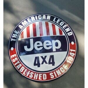 Jeep 4x4 Round Domed 16” Metal Sign Licensed